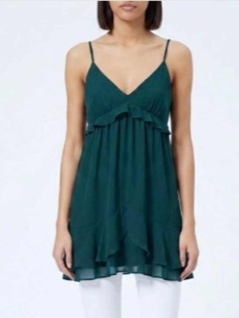 Bcbgeneration "Deep Aqua" Chiffon Tank New- Sz. Xxs